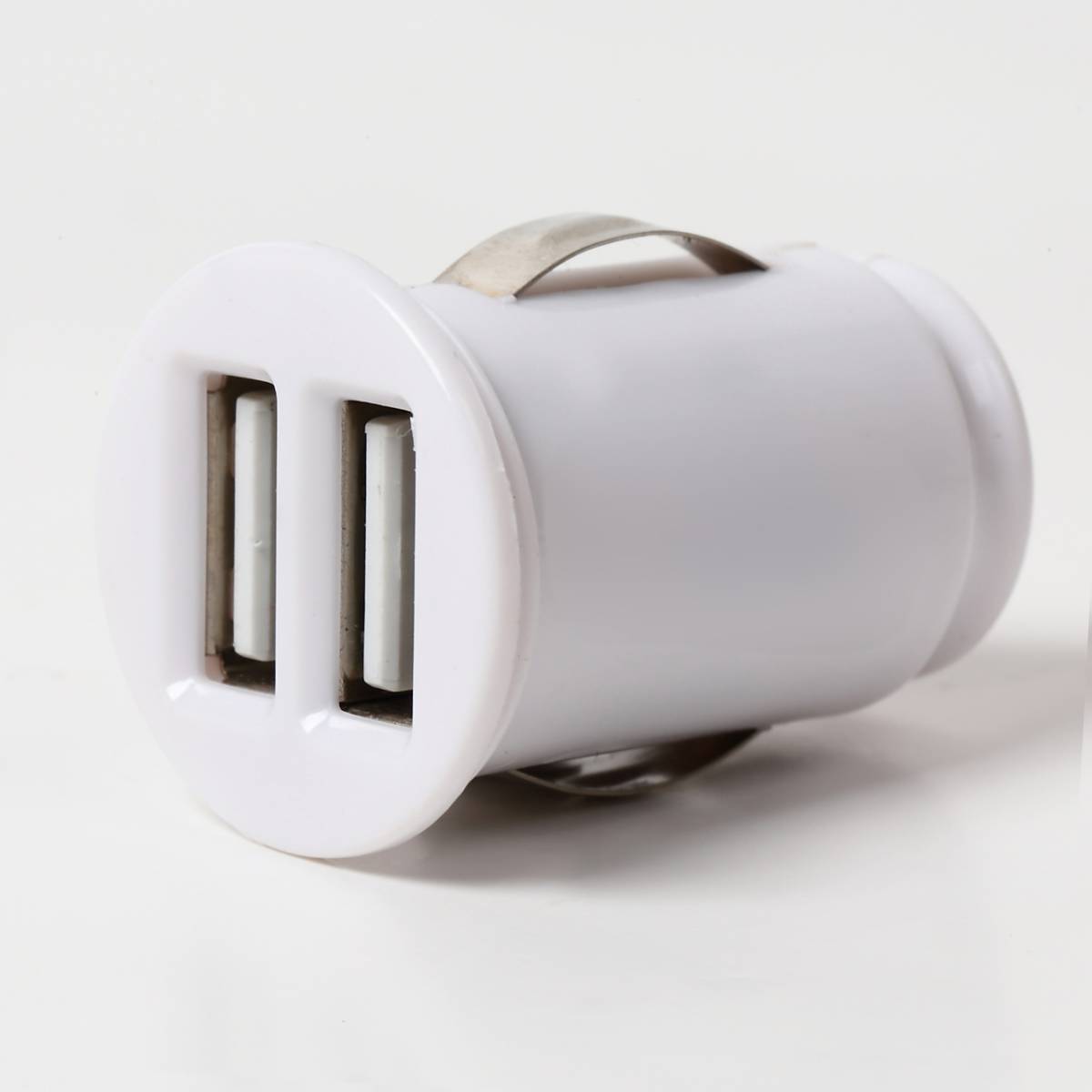 ホワイト シガーソケット USB 2台同時 超小型 充電 Android iphone ipad 車載 充電器 2 ポート4.8A 出力 カーチャージャー A521am拍卖