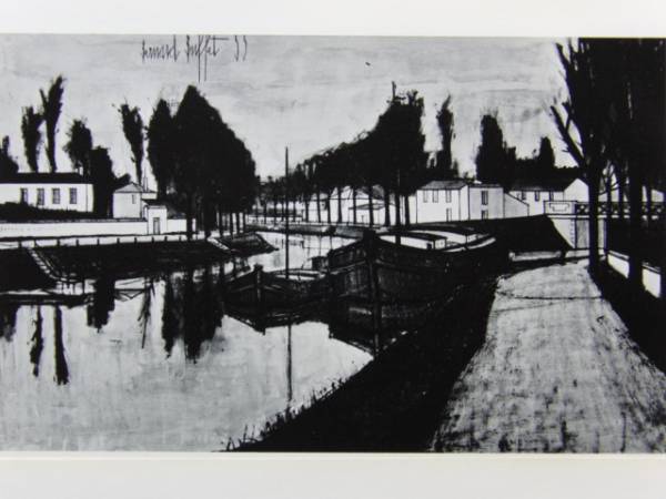 ベルナール・ビュッフェ 、「運河 」、画集画、額付、ara拍卖