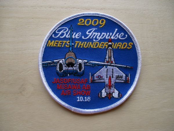 【送料無料】航空自衛隊2009年ブルーインパルス サンダーバーズ競演記念パッチ/Blue Impulse ThunderbirdsワッペンPATCH航空祭JASDF M27拍卖