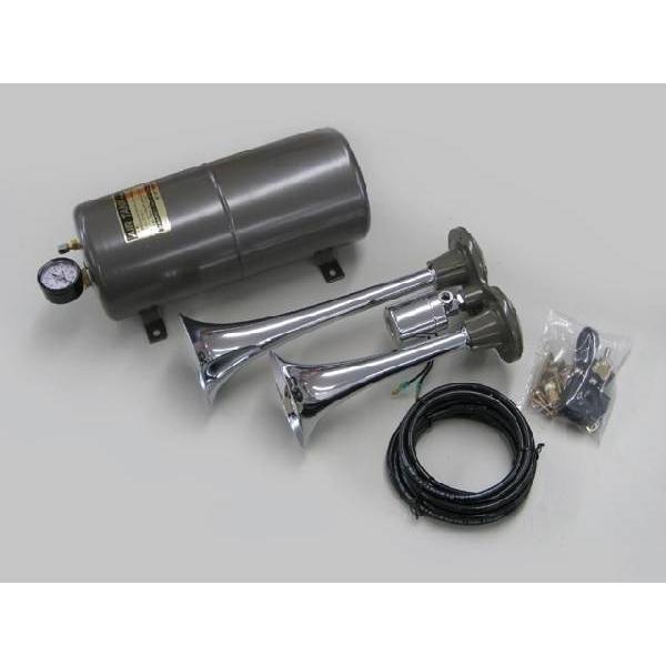 MADMAX トラック用品 キタハラ HKT ヤンキーホーン エアータンクセット 12V/24V共用/エアーホーン エアホーン 2連ラッパ【送料800円】拍卖