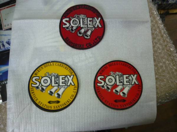 三國SOLEXミクニソレックス画像絵入ステッカー超超超超希少SKサンヨーの元祖三陽器機販売昭和40代当時物ワッペンセットもOER初期三陽工業所拍卖