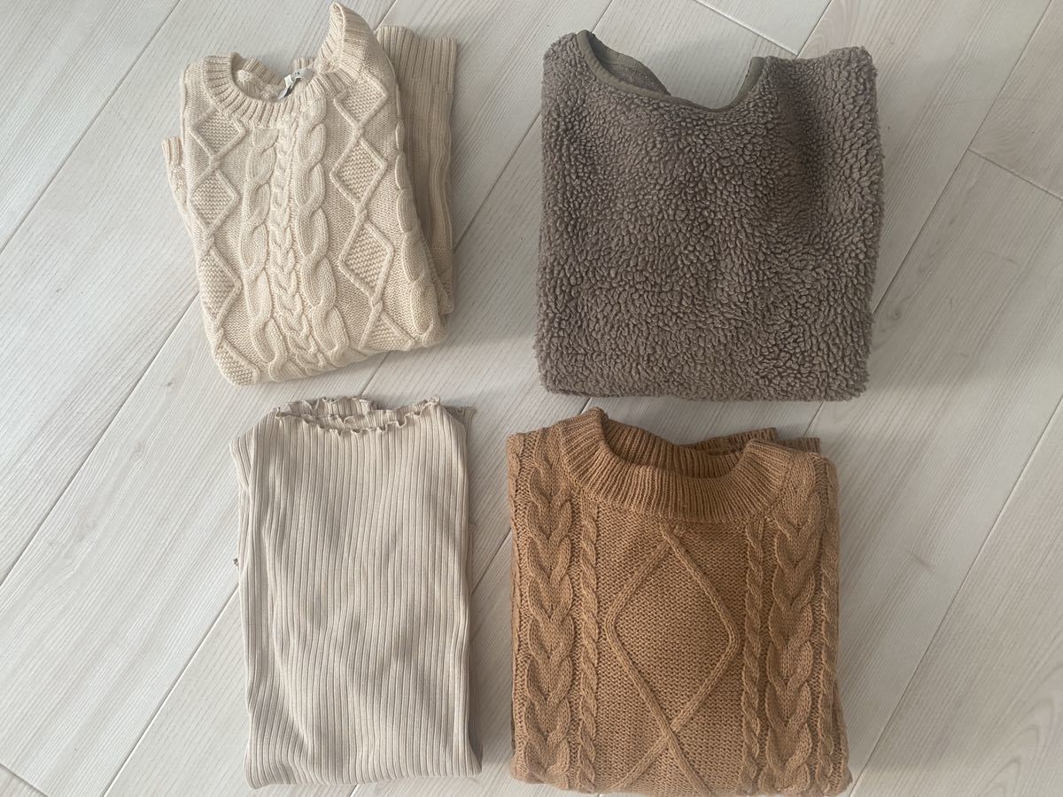 ★秋冬トップスまとめ売り★淡色コーデ 4点 GU NOSTALGIA SCAPA SENSE OF PLACE拍卖