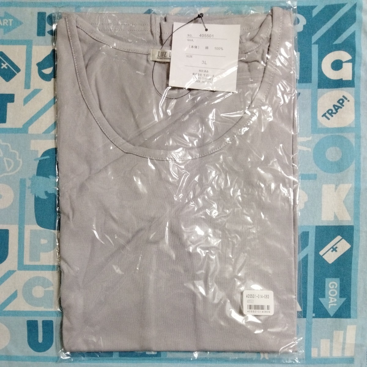 ラズリンダ 半袖 丸首 Tシャツ レディース 3L 灰色 グレー 未開封新品拍卖