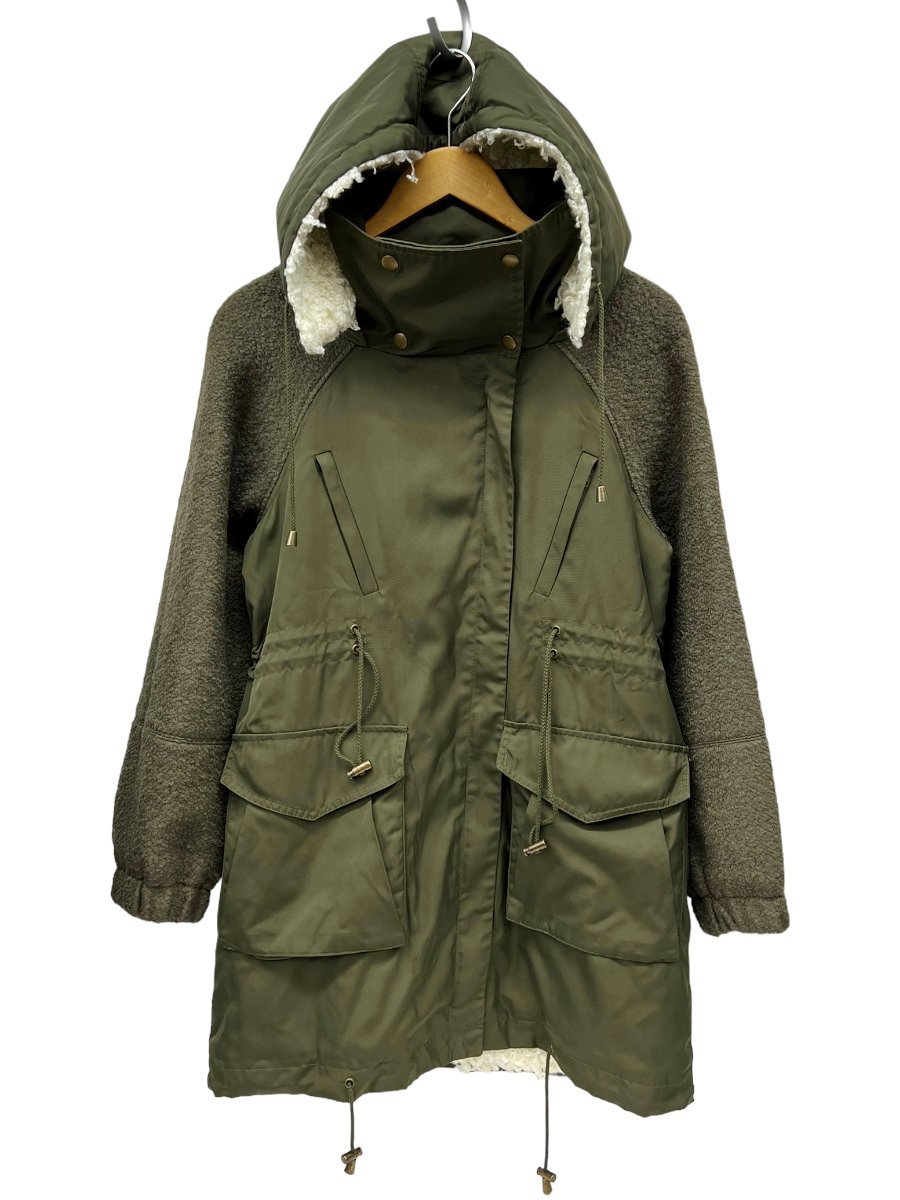 FROM FIRST Musee(フロムファーストミュゼ)モッズコート ナイロンジャケット 袖切替ボア 裏ボア フード取外し可 42TCT14 F カーキ/028拍卖