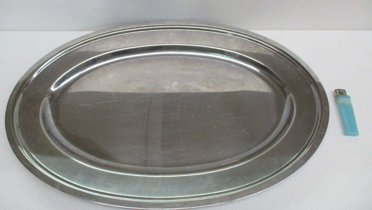 小判皿 業務用 皿 大判 20インチ TY W51 x D35cm レストラン ホテル オードブル 飲食店 18-8ステンレス 中古 89359 ★*拍卖
