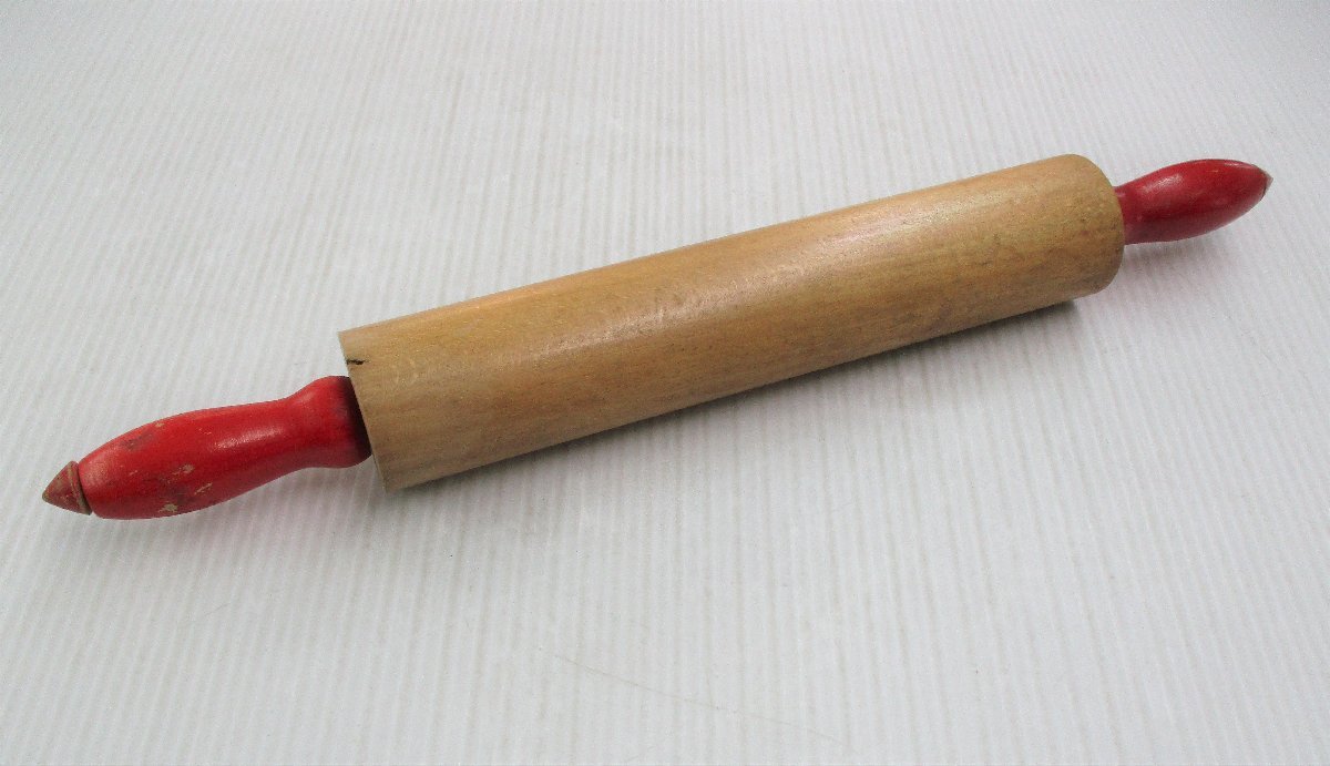 ★ 93060 麺棒 めん棒 回転式 日本製 全長46cm 麺棒部分26.5cm 高さ5.5cm レトロ★*拍卖