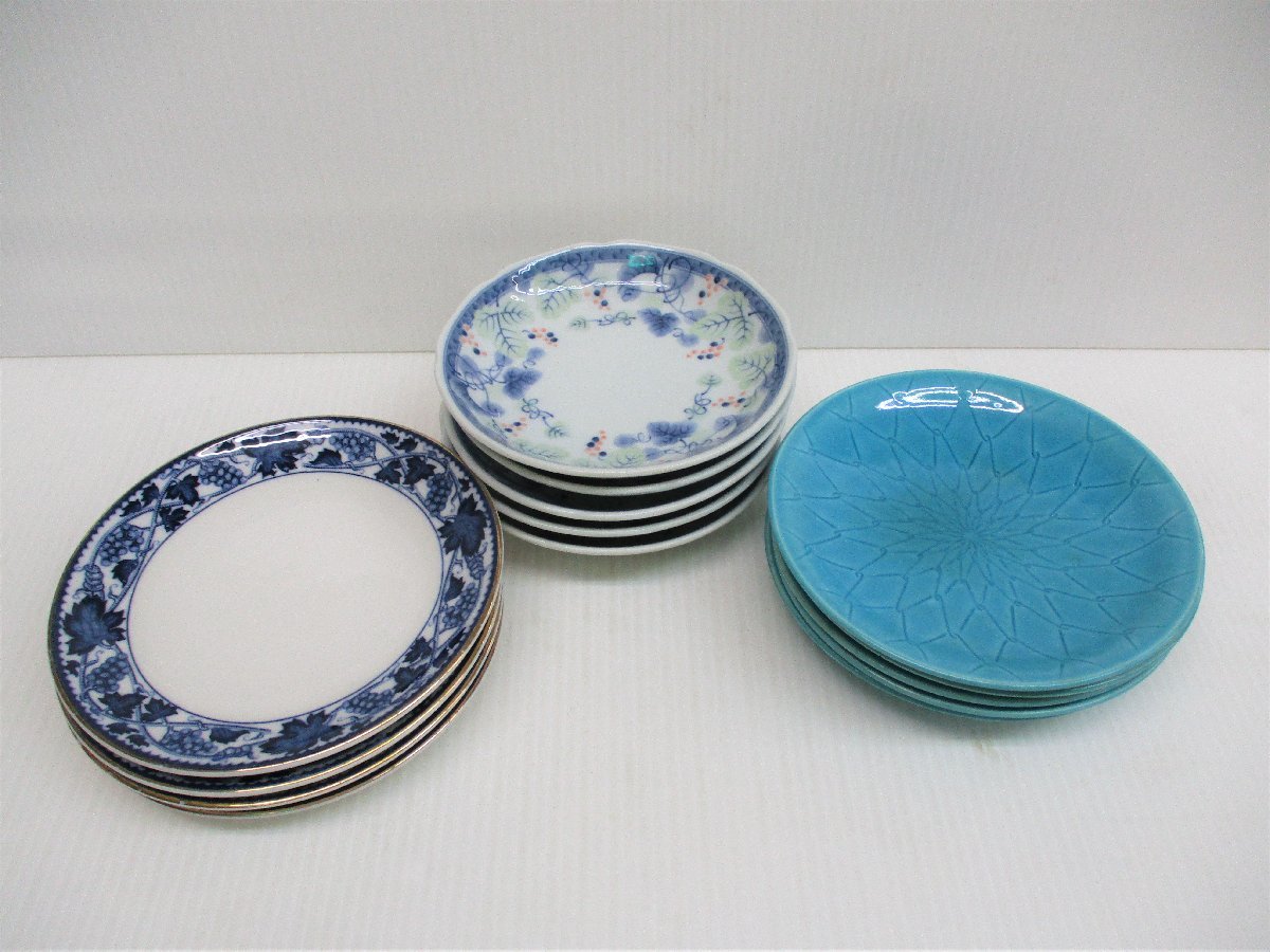 ★ 78926 皿 14枚 ぶどう柄など3種類 大吉窯 NIKKO 雪峰 直径14~15.5cm 小皿 中皿 中古 ★拍卖