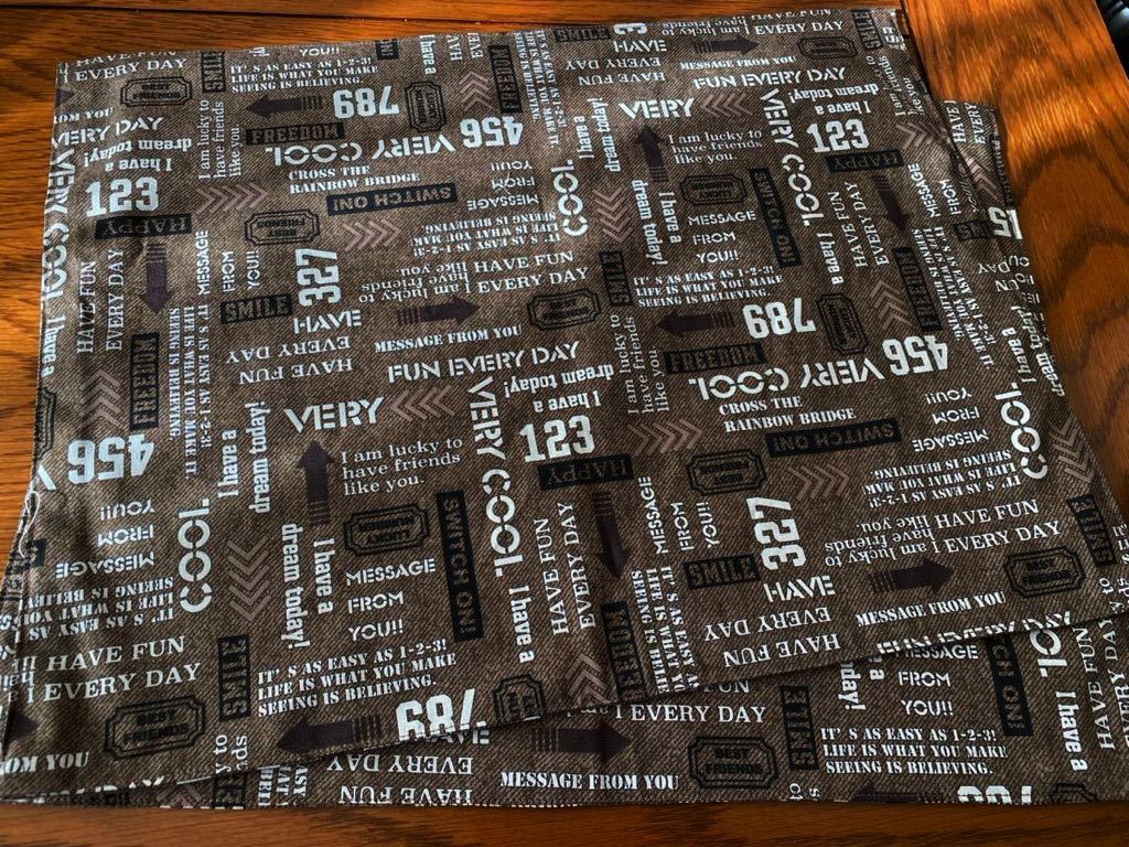 NO.2-29 裏付ランチョンマット ハンドメイド 35x45 2枚組 英文 茶色拍卖