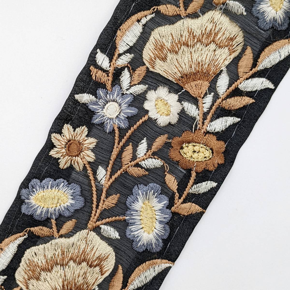 インド刺繍リボン 約67mm 黒 BK012拍卖