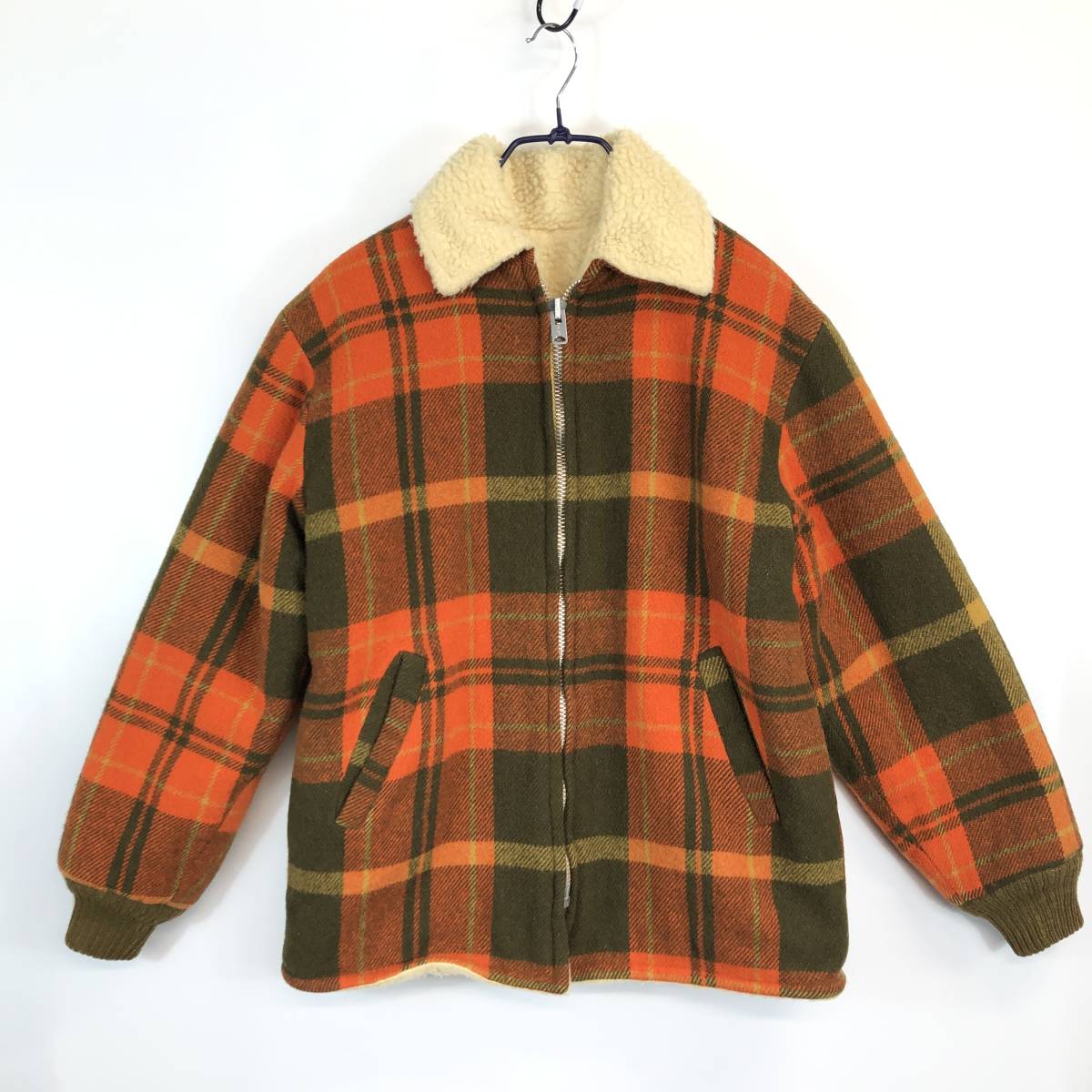 50s vintage ウールリッチ Woolrich リバーシブル フルジップジャケット ウール/ボア拍卖