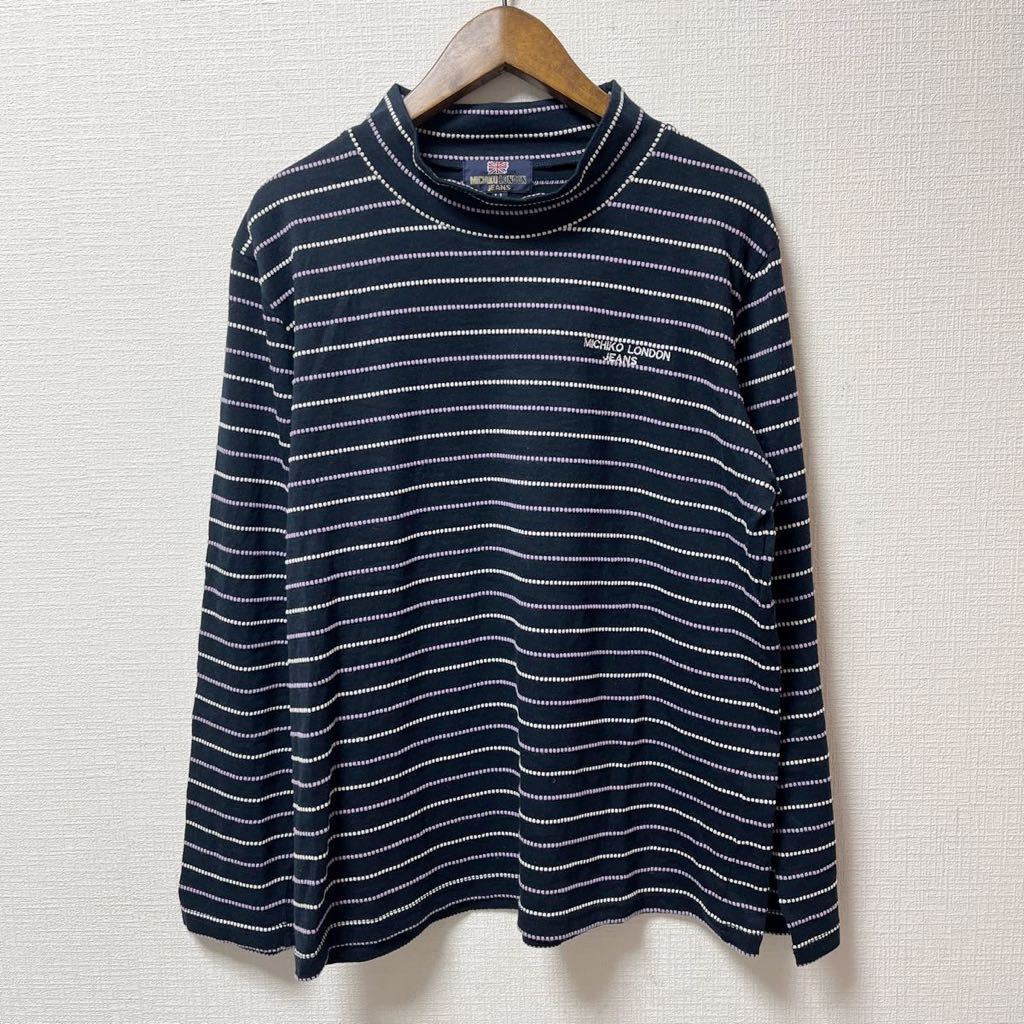 MICHIKO LONDON JEANS ミチコロンドン レディース 長袖シャツ LLサイズ ボーダー拍卖