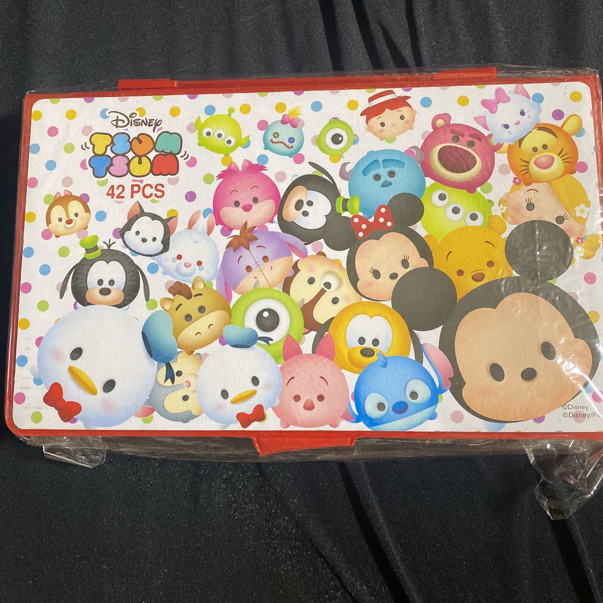 ディズニーTSUMTSUMツムツム★ディズニーかわいい42pアートセット★色鉛筆10本★マジック6本★クレヨン10本★クレパス10本★消しゴム他赤箱拍卖