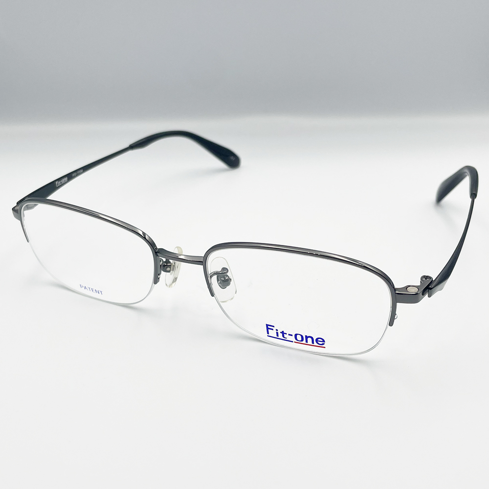 メガネフレームFit-one フィットワン FO-7104 C-2 ナイロール 着脱式偏光レンズ付き チタニウム 日本製 メガネ 眼鏡 新品未使用 送料無料拍卖