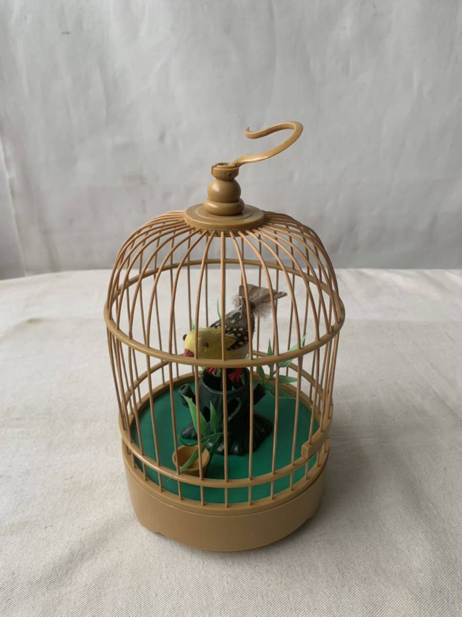 美品 鳥がさえずる鳥籠かごカゴ オブジェ飾り昭和レトロコレクションバードゲージインテリアディスプレイ古道具アンティークビンテージ雑貨拍卖