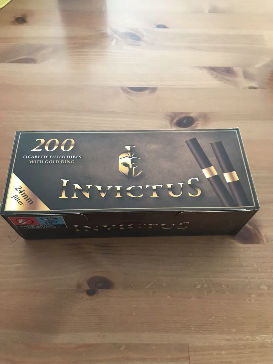 日本未発売 タバコ シガレットチューブ インべクタス茶×金200本24ミリフィルターINVICTUS CIGARETTE TUBES WITH GOLD RINGS BOX OF 200拍卖
