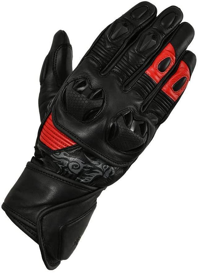 【51%引】(1190)弐黒堂 WBGN-223(M)BK/RD ハードライドレザーグローブ拍卖