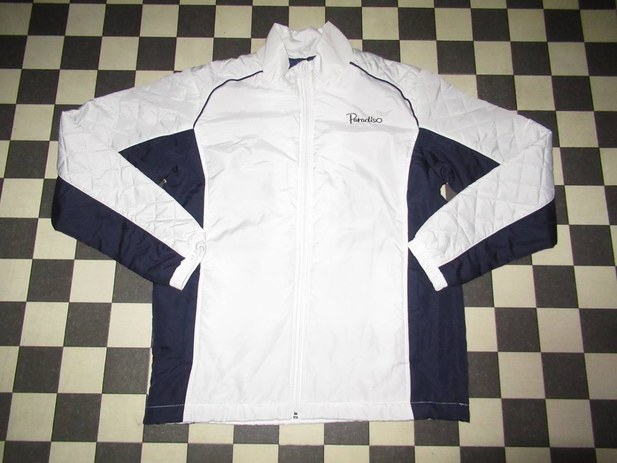 ★PARADISO /パラディーゾ★良品 M 中綿入りブルゾン ホワイト/ネイビー拍卖