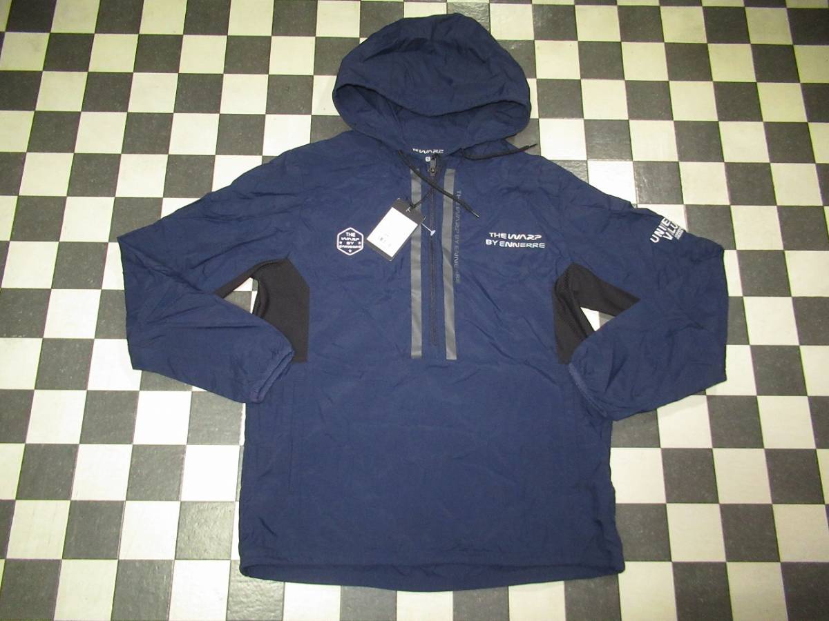★ザ・ワープ・バイ・エネーレ/TheWarp ByEnnerre★新品 S ハーフジップ ピステシャツ フード付 ネイビー拍卖
