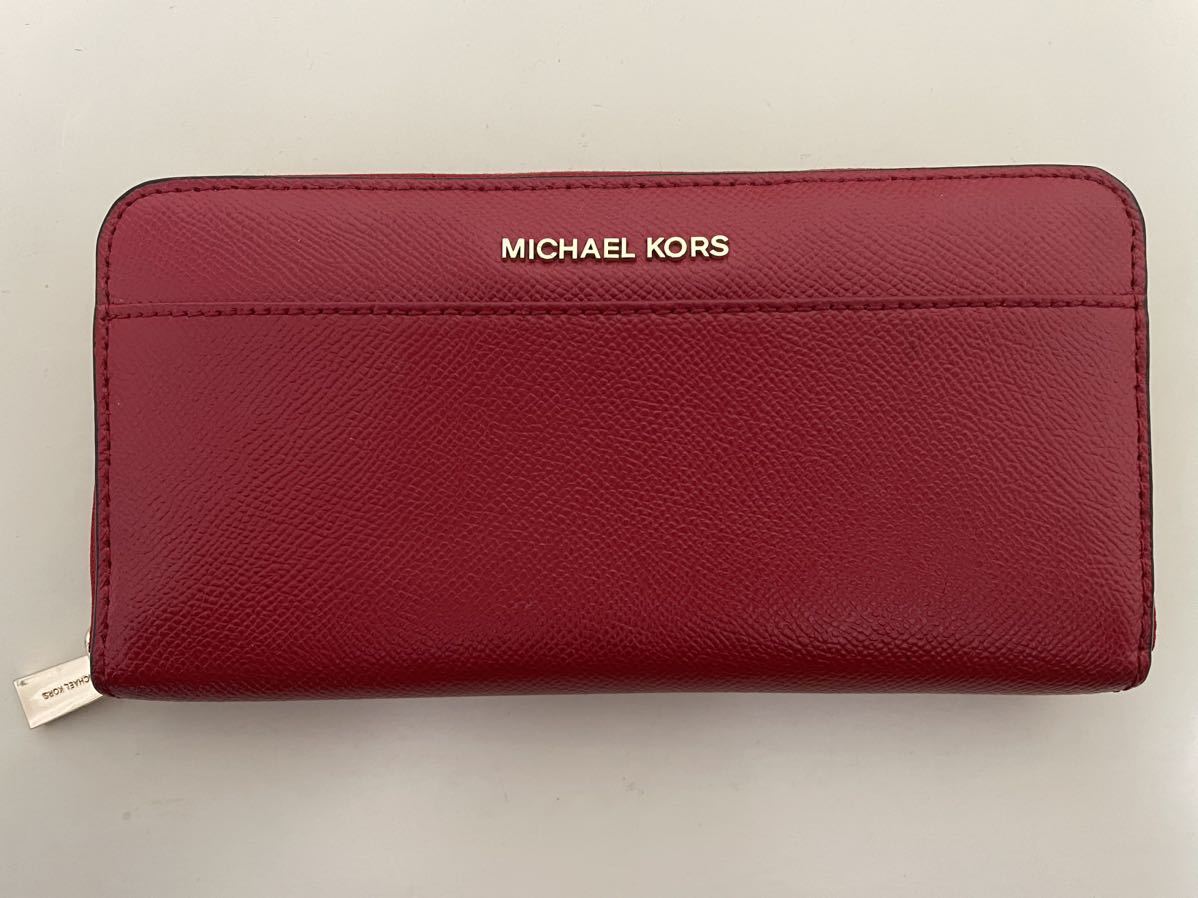 【送料無料】MICHAEL KORS マイケルコース 長財布 赤 レッド レザー拍卖