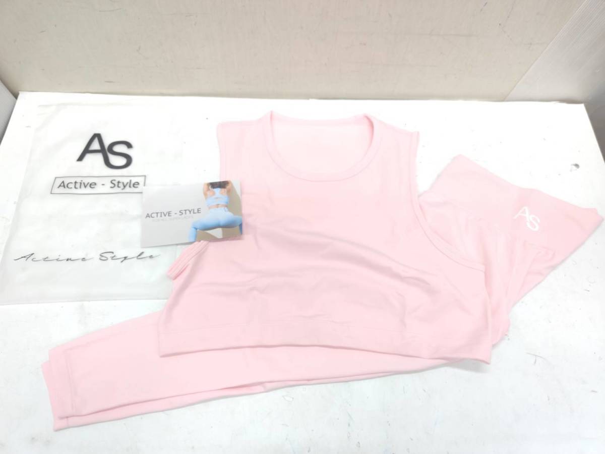 送料無料g27815 ACTIVE STYLE AS トップ ボトム 上下セット サイズM Booty Pants アクティブ スタイル トレーニング ジム ウェア ウエア WE拍卖