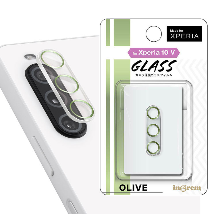 Xperia10V カメラ フィルム 保護 レンズ オリーブ メタリック カラー フレーム ガラス 10H 透明 クリア SO-52D SOG11拍卖