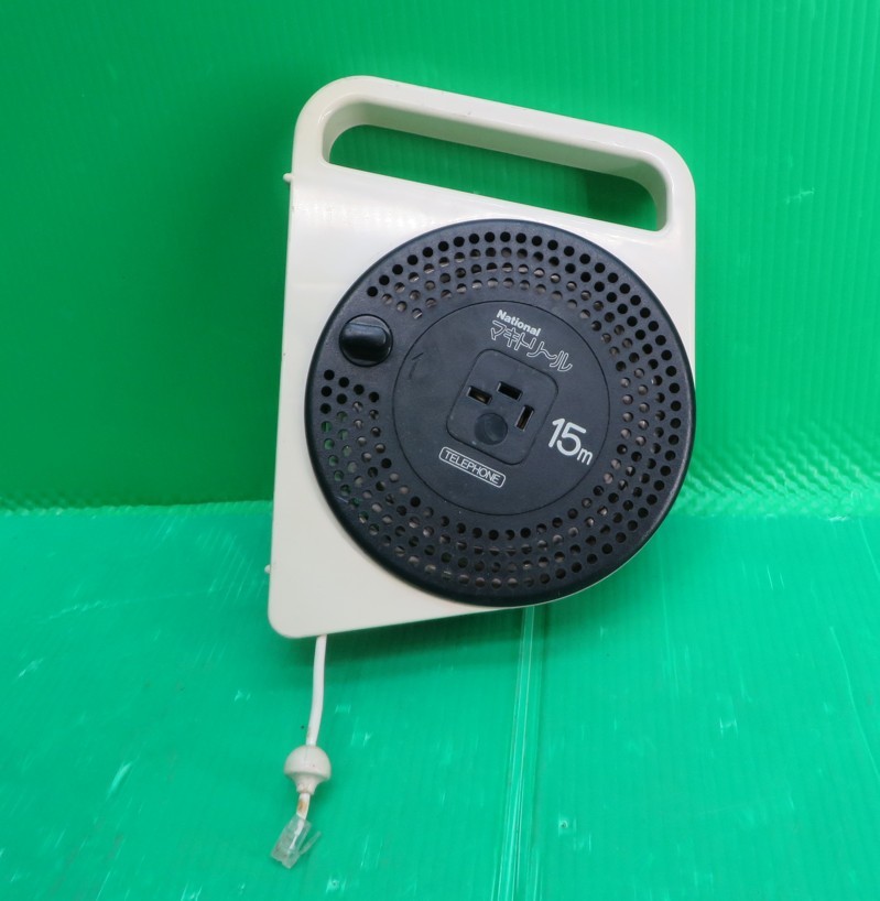 Z-2832■レトロ!ナショナル 15mマキトリール 電話用リールタップ 2芯用 WHT2391(屋内用) 中古 現状渡し拍卖