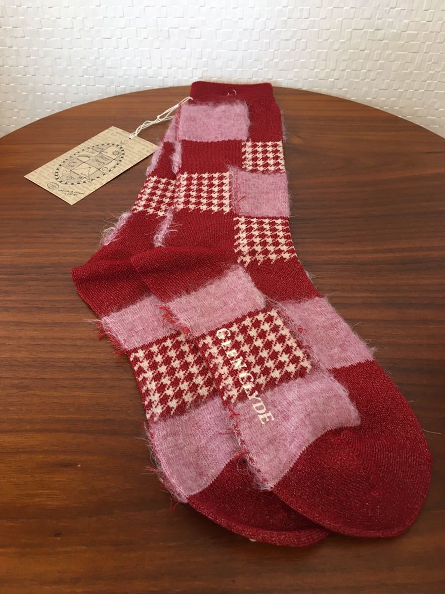 【30%OFF】23.0-25.0cm|グレンクライド Atelier 限定モデル Flocke 赤 チェック ソックス 日本製 靴下 Japan (新品)(正規品)拍卖