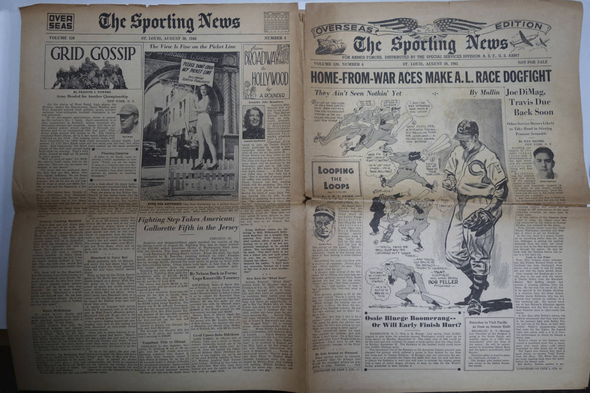 The Sporting News FOR ARMED FORCES ST.LOUIS1945年 アメリカ・スポーティングニュース拍卖