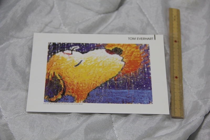 TOM EVERHART ポストカード STICKY WET ROMANTIC KISS ON THE LOVE BOAT トム エバハート スヌーピー 絵葉書 検 SNOOPY ピーナッツ グッズ拍卖