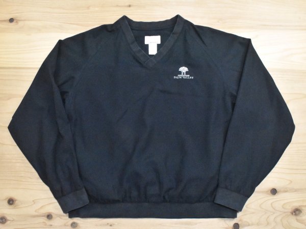 2000sUSA古着 PALM VALLEY 刺繍ロゴ ウインドブレーカー sizeL メンズS相当 黒 ブラック プルオーバー アメリカ 2000年代 Y2K拍卖