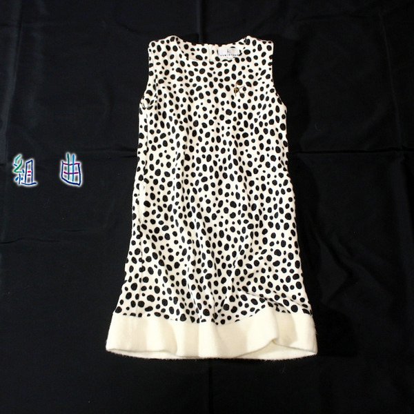 ☆☆ 美品 オンワード樫山 KUMIKYOKU 組曲 ☆☆ 可愛い ウール混紡 起毛ストレッチ ニット ワンピース 130~140 LL キッズ 女の子 23B12拍卖