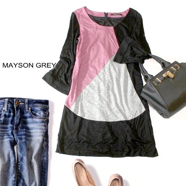 ☆☆ 美品 MAYSON GREY メイソングレイ ☆☆ 大人可愛い ウール混紡 ストレッチ チュニック 1号 S 春 秋 合服 23C12拍卖