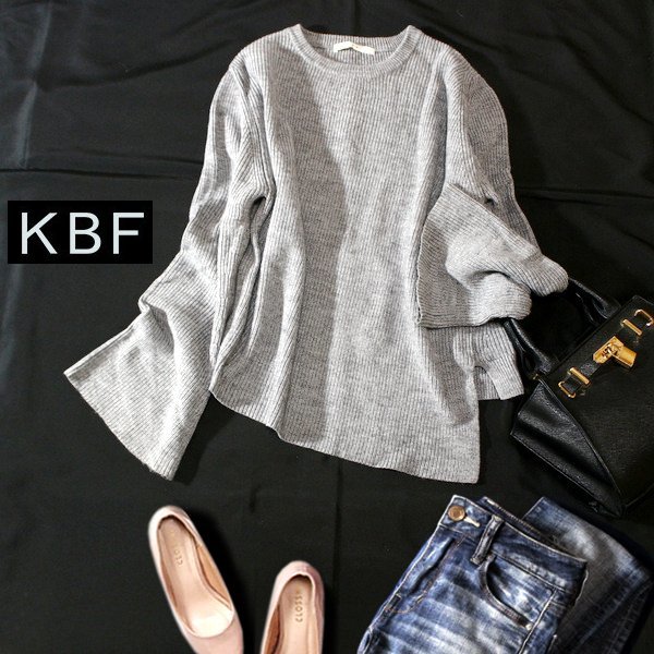 ☆☆ 美品 アーバンリサーチ KBF ケービーエフ ☆☆ ゆったり可愛い アシンメトリー 厚手 ニット セーター ONE 秋 冬 23B12拍卖