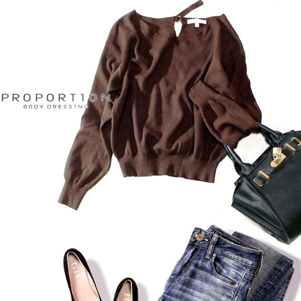 美品 PROPOTION BODY DRESSINGプロポーションボディドレッシング 綺麗め レーヨンストレッチ ニット プルオーバー 2S 春 秋 合服 24A01拍卖