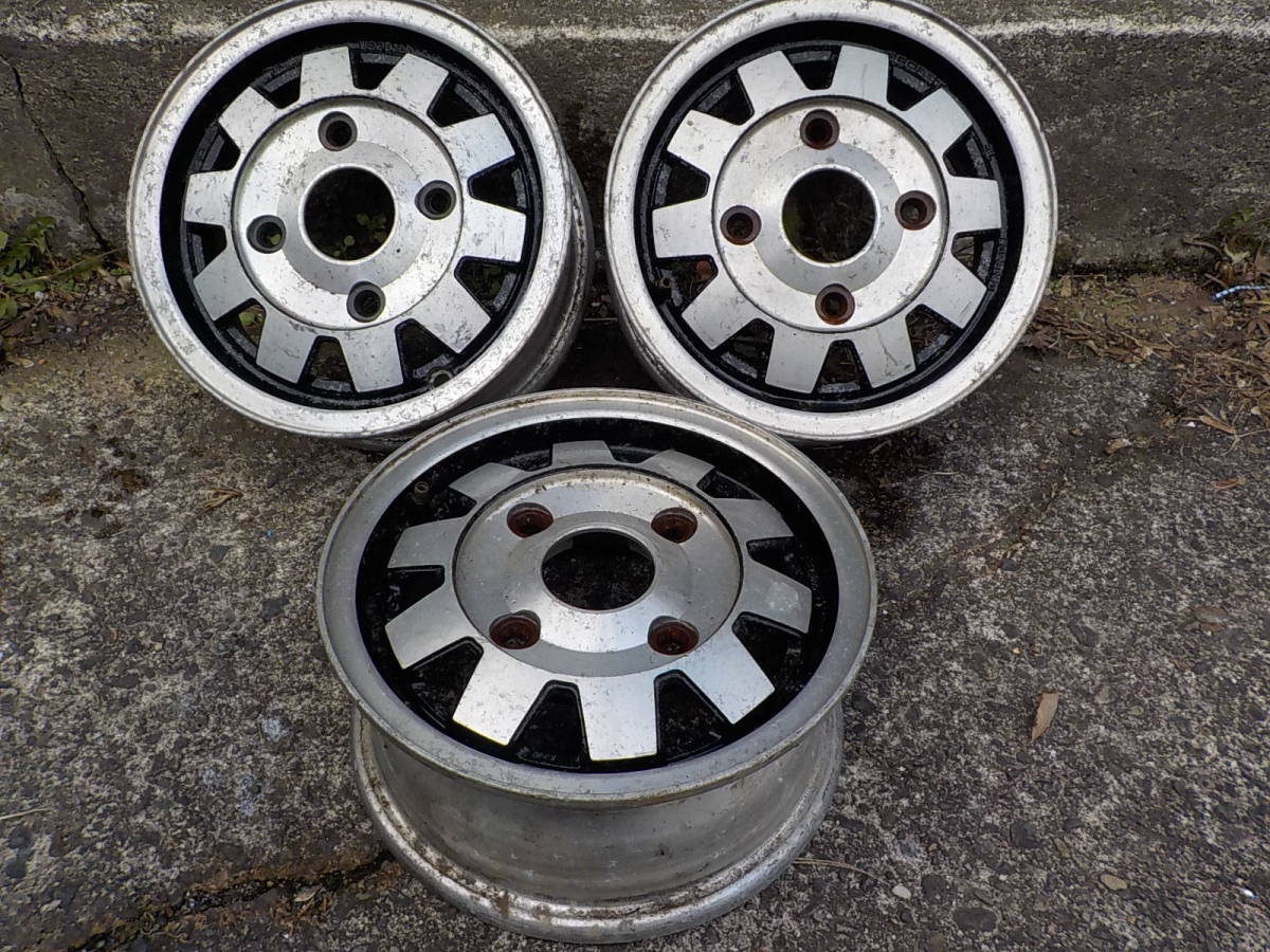旧車 10インチ 4 B OFF+33 PCD 110 アルミホイール 3本拍卖