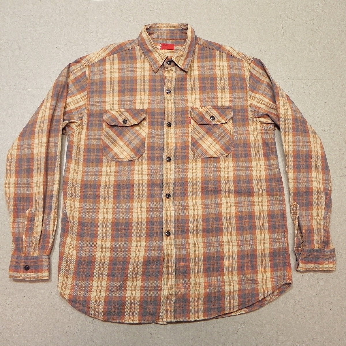 古着 Levi's Red Tab リーバイス レッドタブ チェック カジュアルシャツ 生地厚め サイズXL 長袖 ★c拍卖
