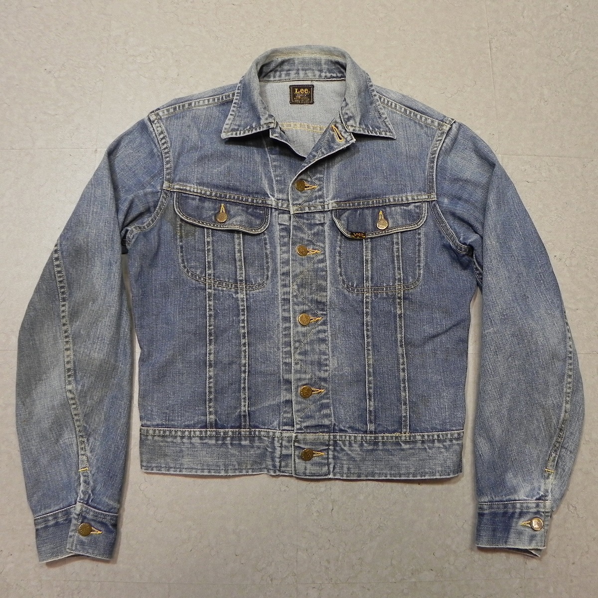 希少《 38 LONG 》60s ヴィンテージ【 Lee 101-J デニムジャケット USA製 ジージャン 】古着 ロング丈 ★h拍卖