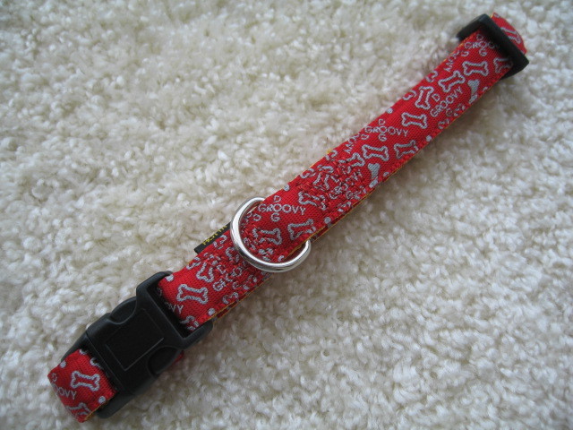 ★同梱お得★中型首輪-№5・反射GROOVY・レッド♪拍卖