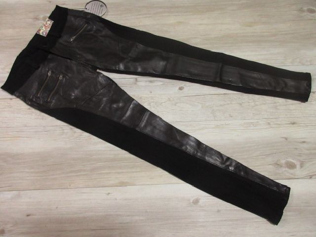 未使用★Siwy 本革 パンツ USA製 25インチ 海外セレブ ブランド シーウィー Mick Leather レザー スキニー デニム レディース 黒 ブラック拍卖