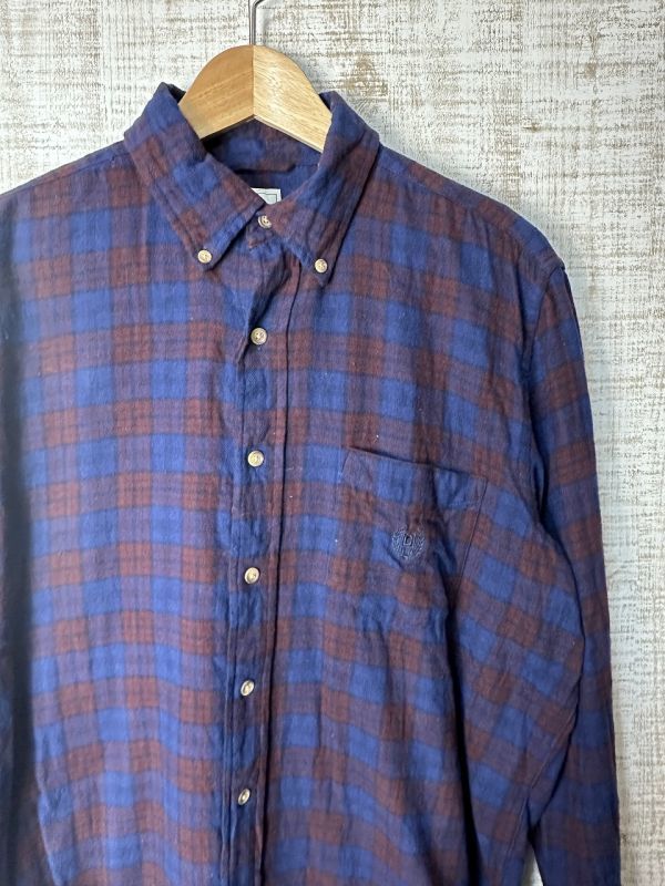 ☆US古着 CHAPS チャップス ネルシャツ チェック柄 長袖 シャツ エンジ×ネイビー【M】コットン ◆4223◆拍卖