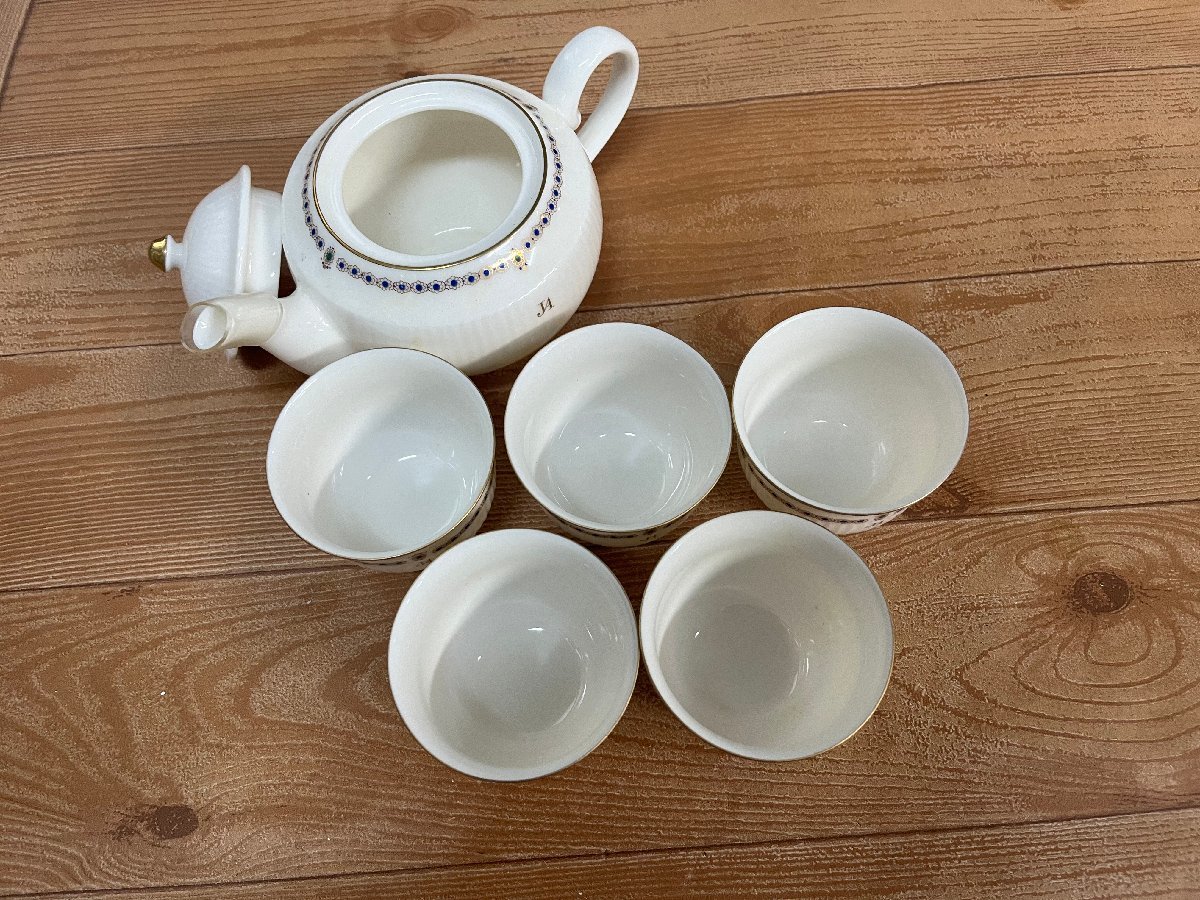 ★ Jun Ashida ティーセット ポット カップ 5客 金彩 MAEBATA 洋食器 茶器セット★拍卖