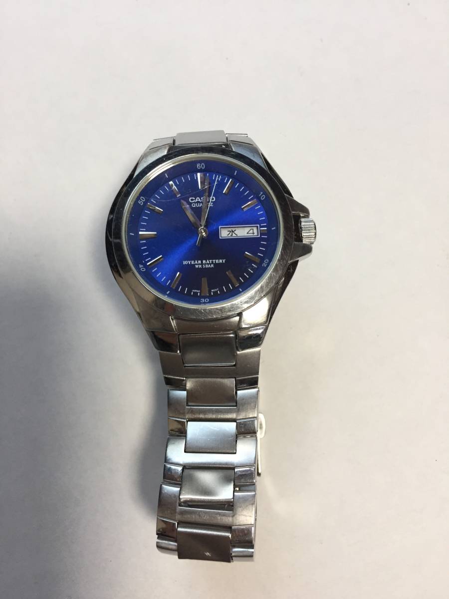 動作確認済み 腕時計 メンズウォッチ CASIO カシオMTP-12280J 【S-120606】盤面傷あり 青盤拍卖