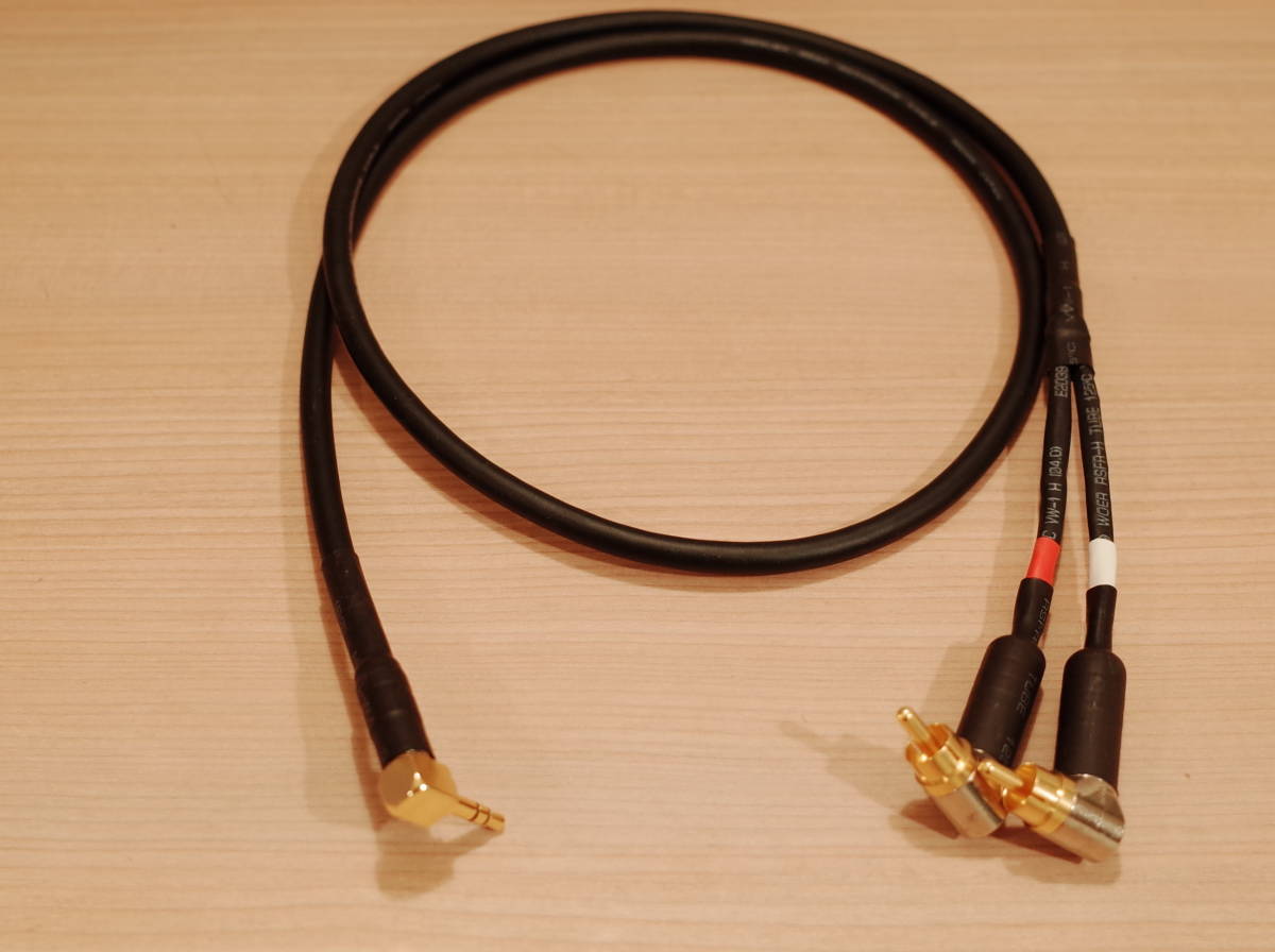 ★MOGAMI 2534 L型RCA-L型ステレオミニプラグ3.5mm 変換ケーブル 1m Yケーブル Switchcraft 3502RAAU OYAIDEP-3.5GL ブランド-長さ変更可能拍卖