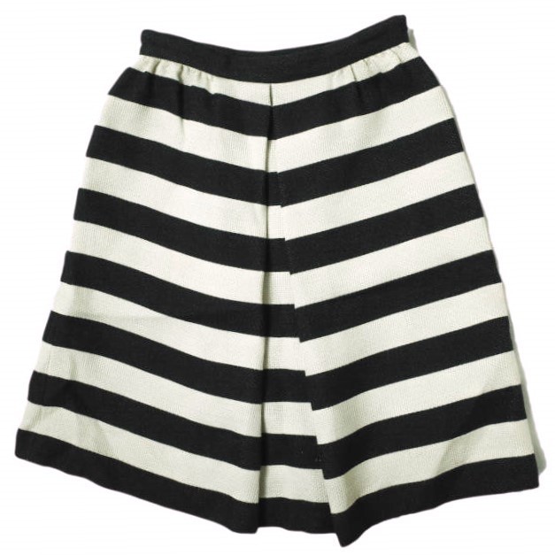 IENA イエナ 日本製 ウールアクリル ボーダースカート 09060900306030 36 ブラック/ベージュ 台形 ボトムス g10178拍卖
