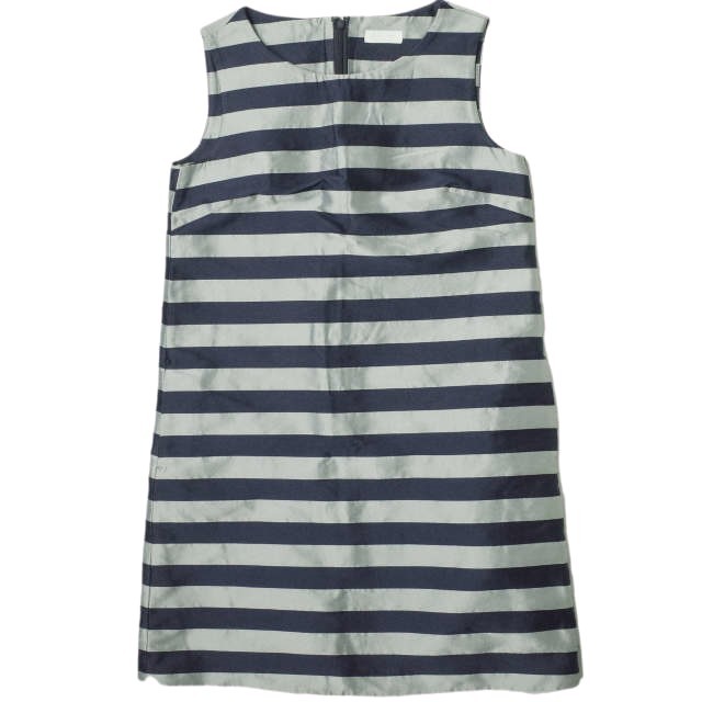 Ballsey ボールジィ 日本製 ノースリーブボーダーワンピース 11-06-41-06003 38 シルバー/ネイビー TOMORROWLAND ドレス トップス g10184拍卖