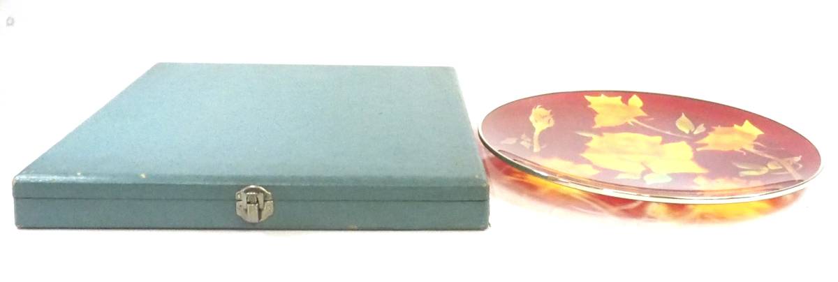 新時代のリビングアクセサリーとして!昭和ビンテージ ビトロールグラスプレート 箱付 1980年代 FEM512拍卖