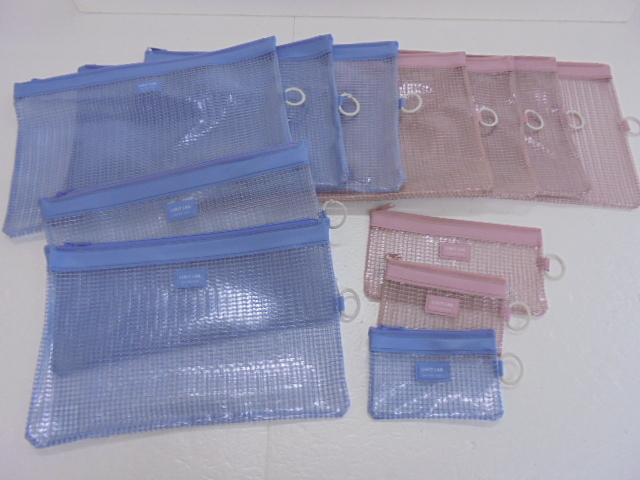 【KCM】1pbg-122-12s★未使用品★【リヒトラブ】ハーフウェイ メッシュ ファスナーケース カラー2色 サイズいろいろ 12枚セット拍卖