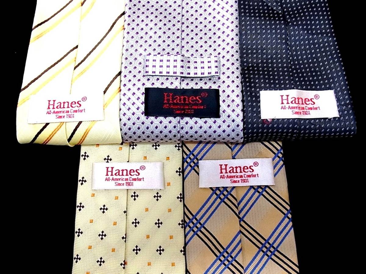 卸価格■5本 全同一 ブランド ネクタイ セット■№6927■ ヘインズ【HANES】 5本 まとめ売■ 拍卖