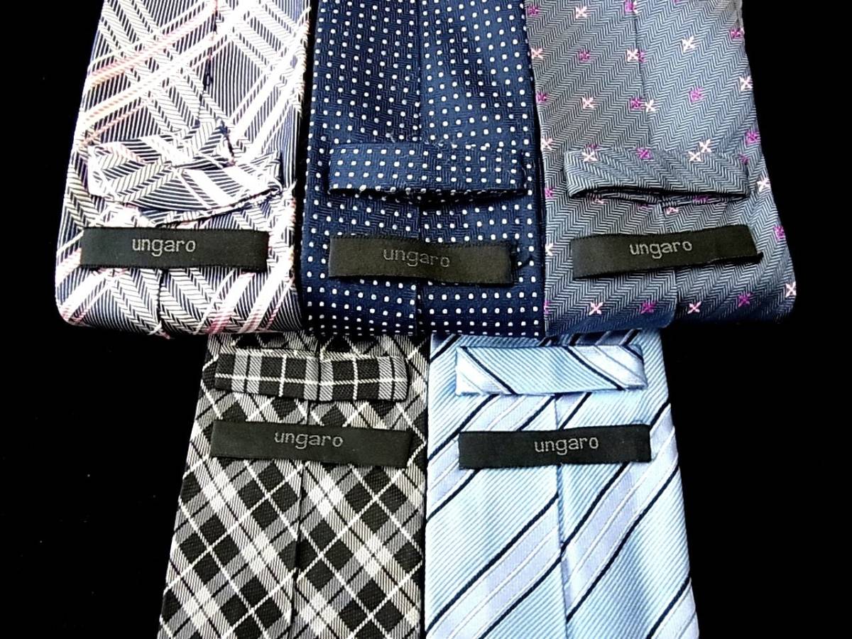 卸価格■5本 全同一 ブランド ネクタイ セット■№6730■ ウンガロ【UNGARO】 5本 まとめ売■ 拍卖
