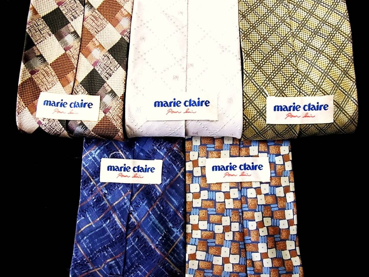 卸価格■5本 全同一 ブランド ネクタイ セット■№6719■ マリクレール【marieclaire】 5本 まとめ売■ 拍卖